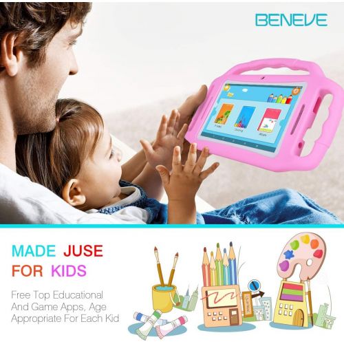  [아마존 핫딜]  [아마존핫딜]BENEVE M7133 Kids Tablets 7 Display, Android 7.1 Edition Tablet for Kids, 1GB +8GB Storage, iWawa Pre-Installed, Pink Kid-Proof Case (Pink)