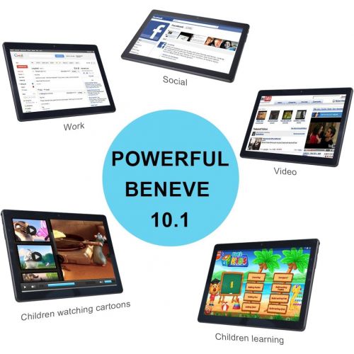  [아마존 핫딜] [아마존핫딜]BENEVE 10.1 Inch Android Tablet 7.0 Quad CORE/Fast CPU, 2GB RAM /32GB ROM, Dual Camera, Rear 5MP, Bluetooth, HD IPS Screen, Google Play, Youtube,Dual Band 5.0G WiFi