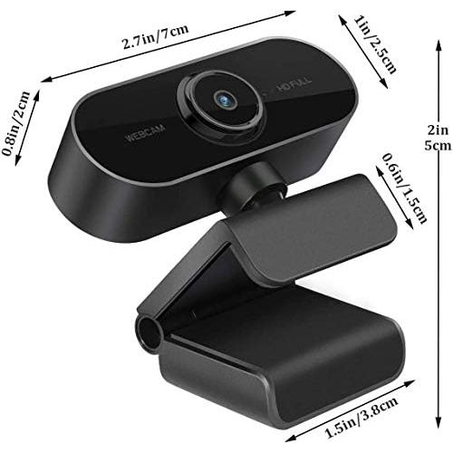  [아마존베스트]BENEWY Full HD 1080P webcam with stereo microphone, PC camera for video chat and recording, studying, conferences, webcam compatible with Windows, Mac and Android, with auto focus and wid