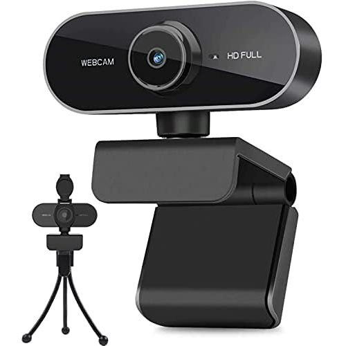 [아마존베스트]BENEWY Full HD 1080P webcam with stereo microphone, PC camera for video chat and recording, studying, conferences, webcam compatible with Windows, Mac and Android, with auto focus and wid
