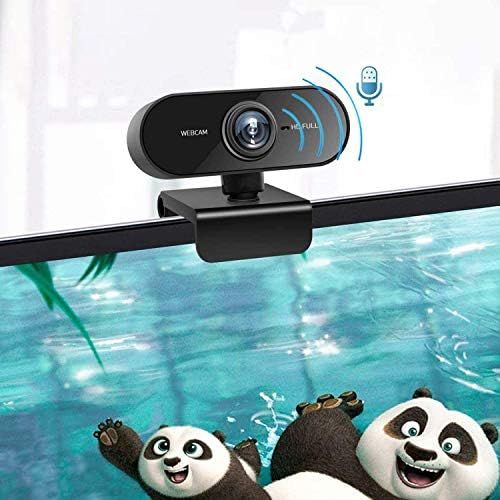  [아마존베스트]BENEWY Full HD 1080P webcam with stereo microphone, PC camera for video chat and recording, studying, conferences, webcam compatible with Windows, Mac and Android, with auto focus and wid