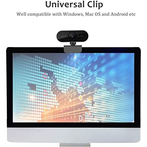  [아마존베스트]BENEWY Full HD 1080P webcam with stereo microphone, PC camera for video chat and recording, studying, conferences, webcam compatible with Windows, Mac and Android, with auto focus and wid