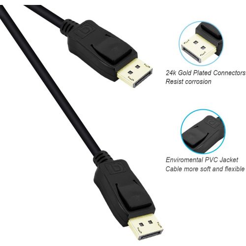  [아마존베스트]BENFEI DisplayPort to DisplayPort 6 Feet Cable, Benfei DP to DP Male to Male Cable Gold-Plated Cord, Supports 4K@60Hz, 2K@144Hz Compatible for Lenovo, Dell, HP, ASUS and More