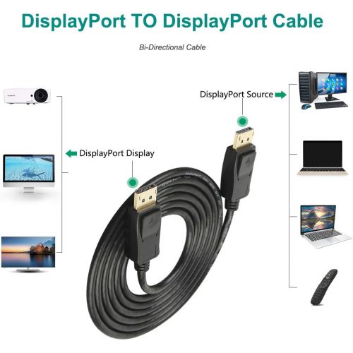  [아마존베스트]BENFEI DisplayPort to DisplayPort 6 Feet Cable, Benfei DP to DP Male to Male Cable Gold-Plated Cord, Supports 4K@60Hz, 2K@144Hz Compatible for Lenovo, Dell, HP, ASUS and More