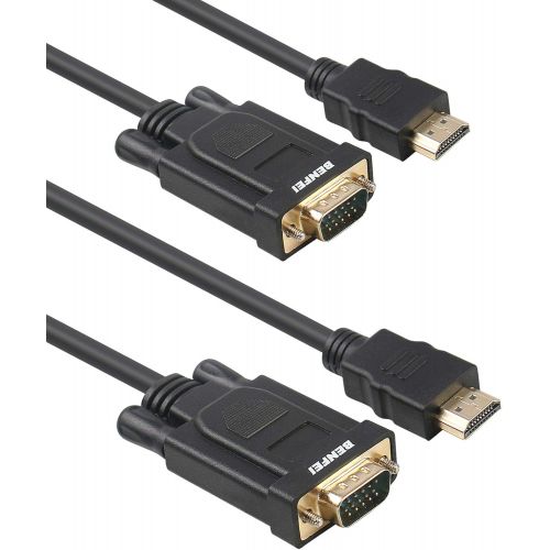  [아마존베스트]BENFEI HDMI to VGA, 2 Pack HDMI to VGA 6 Feet Cable (Male to Male) Compatible for Computer, Desktop, Laptop, PC, Monitor, Projector, HDTV, Chromebook, Raspberry Pi, Roku, Xbox and