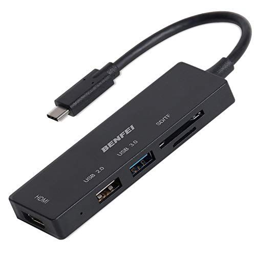  USB C to HDMI, Benfei USB Type C Hub, 2 Port USB C to USB, USB C to SD/TF Card Compatible for MacBook Pro 2019/2018/2017, Samsung Galaxy S9/S8, Surface Book 2, Dell XPS 13/15, Pixe