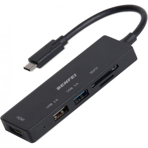  USB C to HDMI, Benfei USB Type C Hub, 2 Port USB C to USB, USB C to SD/TF Card Compatible for MacBook Pro 2019/2018/2017, Samsung Galaxy S9/S8, Surface Book 2, Dell XPS 13/15, Pixe