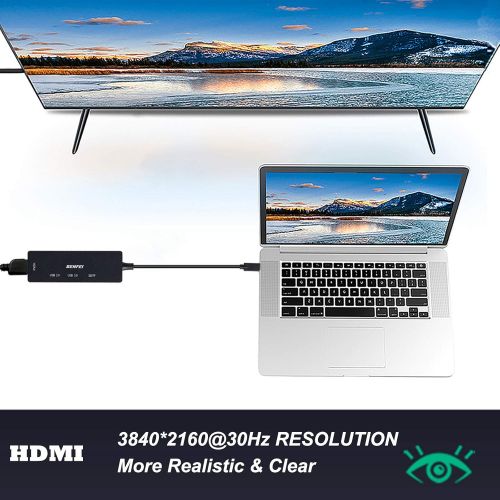  USB C to HDMI, Benfei USB Type C Hub, 2 Port USB C to USB, USB C to SD/TF Card Compatible for MacBook Pro 2019/2018/2017, Samsung Galaxy S9/S8, Surface Book 2, Dell XPS 13/15, Pixe