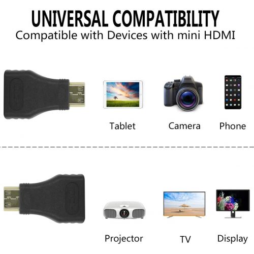  Mini HDMI to HDMI, Benfei 3 Pack Gold Plated HDMI to Mini HDMI Adapter Compatible for Raspberry Pi, Camera, Camcorder, DSLR, Tablet, Video Card