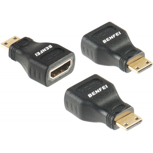  Mini HDMI to HDMI, Benfei 3 Pack Gold Plated HDMI to Mini HDMI Adapter Compatible for Raspberry Pi, Camera, Camcorder, DSLR, Tablet, Video Card