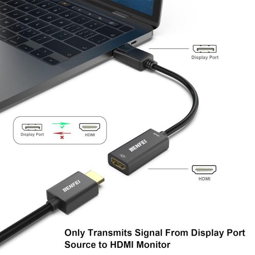  DisplayPort to HDMI, Benfei Gold-Plated DP Display Port to HDMI Adapter (Male to Female) Compatible for Lenovo Dell HP and Other Brand