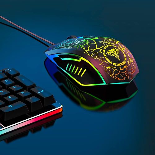  BENGOO Gaming Mouse Wired, USB Optical Computer Mice with RGB Backlit, 4 Adjustable DPI Up to 3600, Ergonomic Gamer Laptop PC Mouse with 6 Programmable Buttons for Windows 7/8/10/X