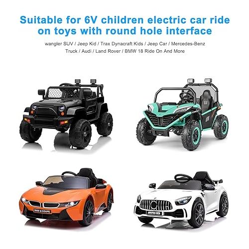  6V Battery Charger for Kids Electric Ride On Toys Compatible with for 6 Volt Best Choice Products Kidzone Bumper Hello Kid Trax Toddler Quad Battery Power Adapter