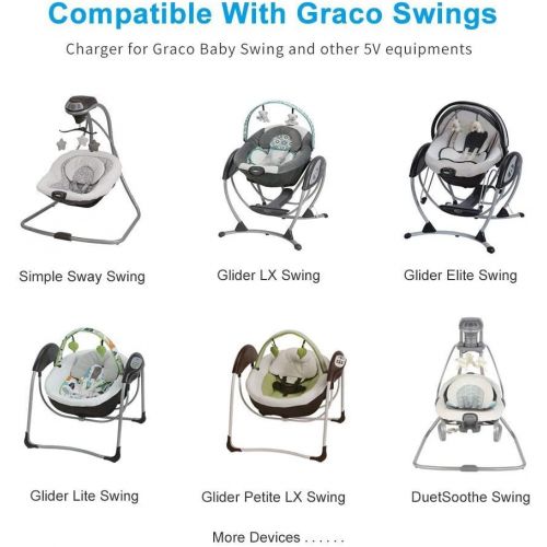  [아마존베스트]BENSN 5V Swing Power Cord for Graco Swings: Simple Sway, Glider LX, Glider Elite, Glider Premier, Glider Lite, Glider Petite LX, Sweetpeace, DuetSoothe, DuetConnect LX, Sweet Snugg