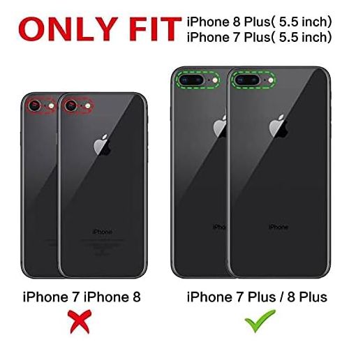  [아마존베스트]BENTOBEN Case for iPhone 8 Plus, iPhone 7 Plus Case, 3 in 1 Hybrid Hard Plastic Soft Rubber Heavy Duty Rugged Bumper Shockproof Full-Body Protective Phone Cover for iPhone 8 Plus/7