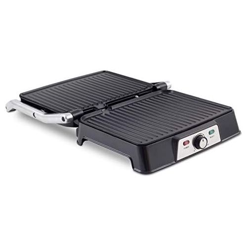  BEPER Beper 90.800 Bistecchiera 2000 Watt - Apertura Piastre 180° Grill, Metall, Stahl/Schwarz