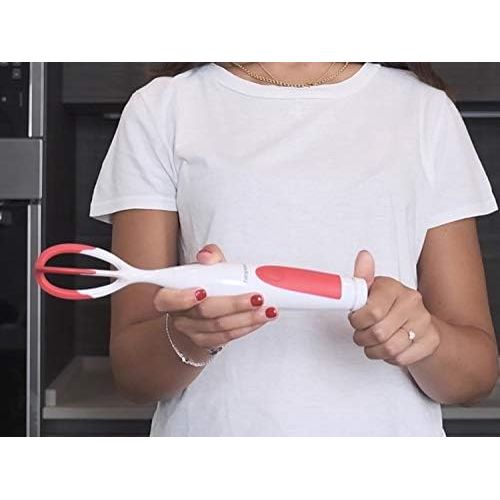  [아마존베스트]Beper P102SBA006 Automatic Whisk Cordless Battery Operated Detachable Whip and Rubber Speed Button Red