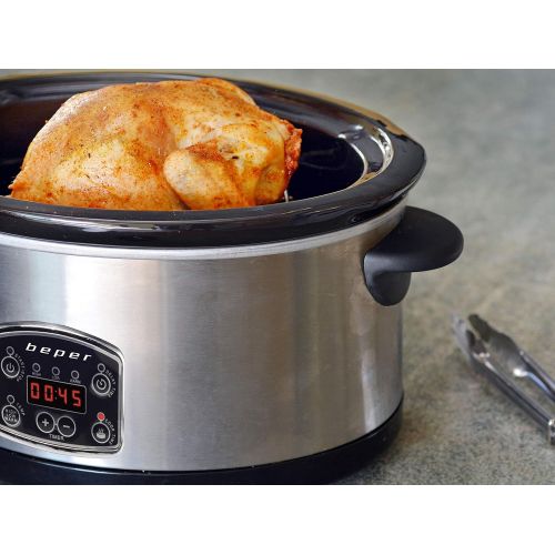  [아마존베스트]Beper BC.510 Slow Cook-Pentola 4.5 Litres 280 W 4.5 Litres Steel Frame Black