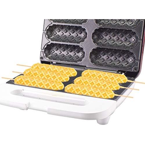  [아마존베스트]Beper Waffle Iron Red 850 W Simultaneous Cooking of 6 Waffles