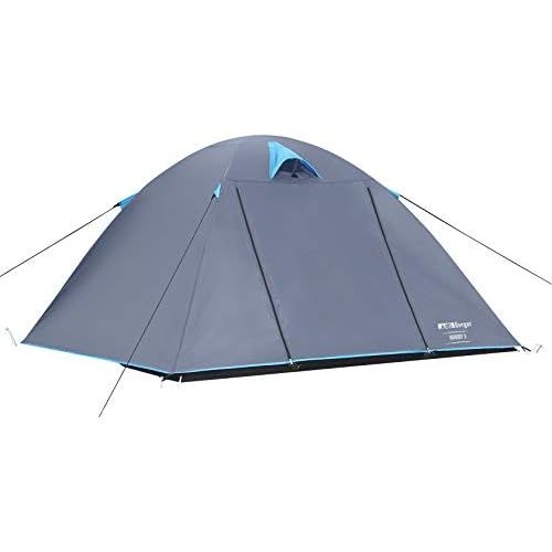  Berger Kuppelzelt Hobby 3 Personenzelt, blau/grau, 3000 mm WS, Campingzelt, Festivalzelt