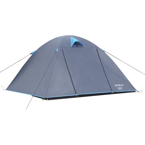  Berger Kuppelzelt Hobby 3 Personenzelt, blau/grau, 3000 mm WS, Campingzelt, Festivalzelt