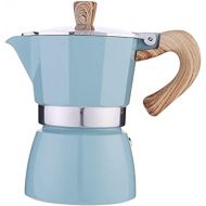 BERTY·PUYI European Style Stovetop Espresso Maker Espresso Cup Moka Pot Easy and Convenient to Operate Lake Blue Color-300ml