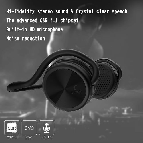  [아마존베스트]BESIGN Besign SH03 Bluetooth 4.1 Headphones, Wireless Stereo Sports Earphones with Mic for Wireless Music Streaming and Hands-Free Calling, Up to 25 Hours Music time