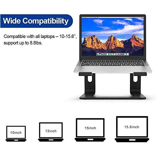  Besign LS03 Aluminum Laptop Stand, Ergonomic Detachable Computer Stand, Riser Holder Notebook Stand Compatible with Air, Pro, Dell, HP, Lenovo More 10 15.6 Laptops, Black