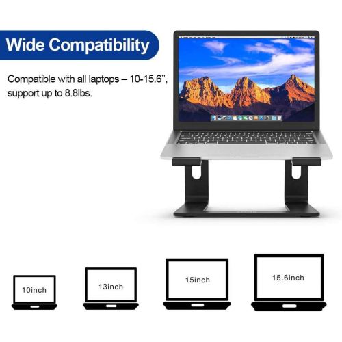  [아마존베스트]Besign LS03 Aluminum Laptop Stand, Ergonomic Detachable Computer Stand, Riser Holder Notebook Stand Compatible with MacBook Air Pro, Dell, HP, Lenovo More 10-15.6 Laptops, Black