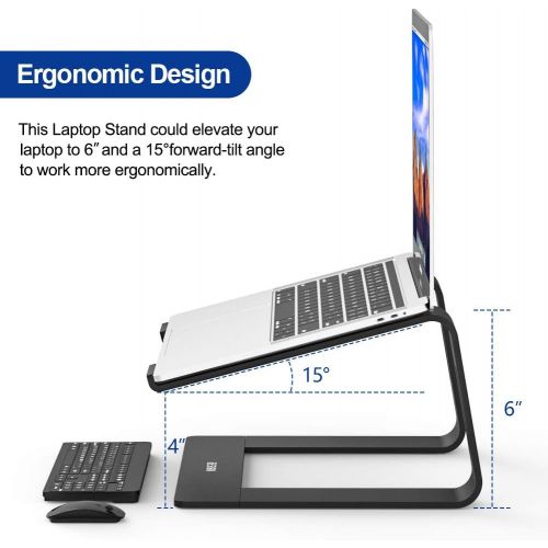  [아마존베스트]Besign LS03 Aluminum Laptop Stand, Ergonomic Detachable Computer Stand, Riser Holder Notebook Stand Compatible with MacBook Air Pro, Dell, HP, Lenovo More 10-15.6 Laptops, Black