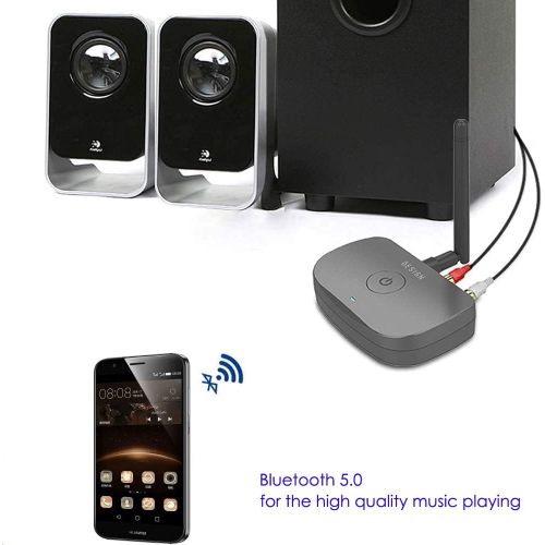  [아마존베스트]Besign BE-RCA Long Range Bluetooth Audio Adapter, HiFi Wireless Music Receiver, Bluetooth 5.0 Receiver for Wired Speakers or Home Music Streaming Stereo System