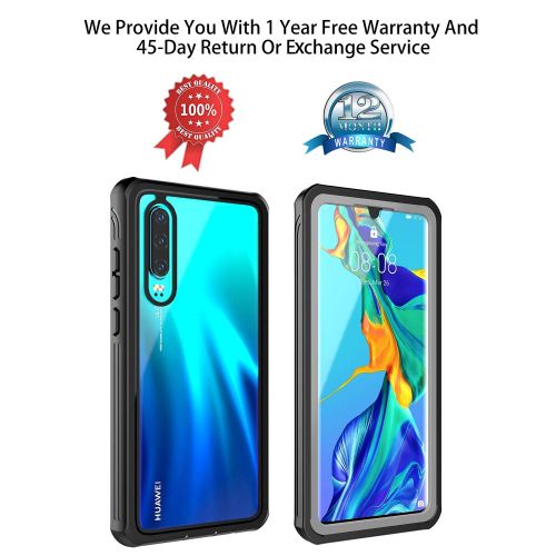  [아마존 핫딜]  [아마존핫딜]BESINPO Huawei P30 Huelle, Stossfest Transparent Huelle 360 Rundumschutz mit Eingebautem Displayschutz Robust Bumper Handyhuelle Schutzhuelle fuer Huawei P30 2019 (Schwarz/Grau+ Klar)