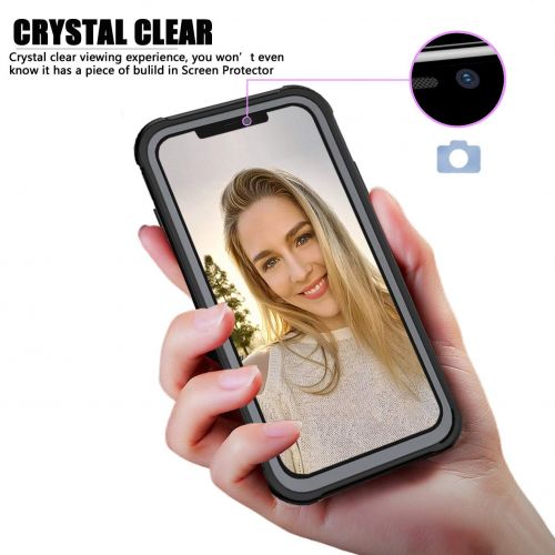  [아마존 핫딜]  [아마존핫딜]BESINPO iPhone XR Huelle, Transparent 360 Grad Schutz Stossfest Case Robust Handyhuelle Outdoor Schutzhuelle PC Bumper Duenn Cover fuer Apple iPhone XR 6.1 2018 (Schwarz)