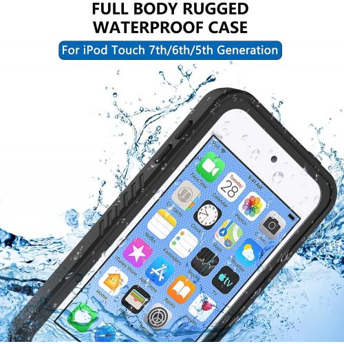  [아마존베스트]iPod Touch 7 Touch 6 Touch 5 Waterproof Case, BESINPO Full-Body Protective Built-in Screen Protector Dustproof Shockproof Anti-Scratch Cover Case Compatible with Touch 7th/6th/5th