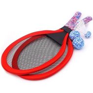 BESPORTBLE Tennis Rackets Set, 1 Pair Tennis Racket Set Racquet with 2 Soft Balls and 1 Badminton Shuttlecocks - Educational Game Props for Outdoor Indoor Sports