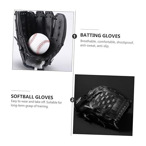  BESPORTBLE 2 Pcs Baseball Glove Gloves Baseball Batting Glove Fielding Glove Baseball Soft Ball Gloves Mens Batting