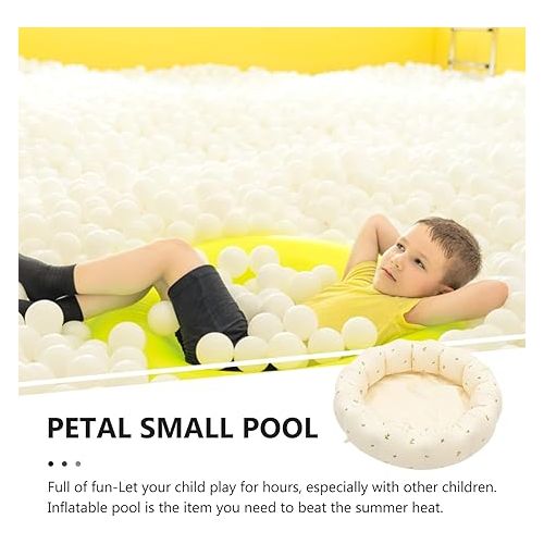  BESPORTBLE Inflatable Swimming Pools Flower Shaped Kiddie Pool Baby Bathtub Basin Summer Beach Party Decorations for Kids Toddler White
