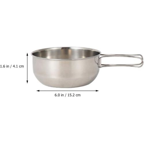  BESPORTBLE 5pcs Camping Cookware Mess Kit Stainless Steel Cooking Pan Pots Cups Utensil Tableware Set for Outdoor Hiking BBQ Picnic