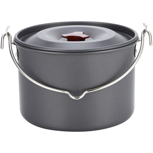  BESPORTBLE 1pc 4L Picnic Pot 5-8 People Pot Portable Outdoor Camping Pot Non- Stick Cookware