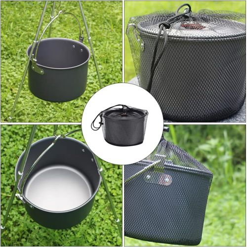  BESPORTBLE 1pc 4L Picnic Pot 5-8 People Pot Portable Outdoor Camping Pot Non- Stick Cookware