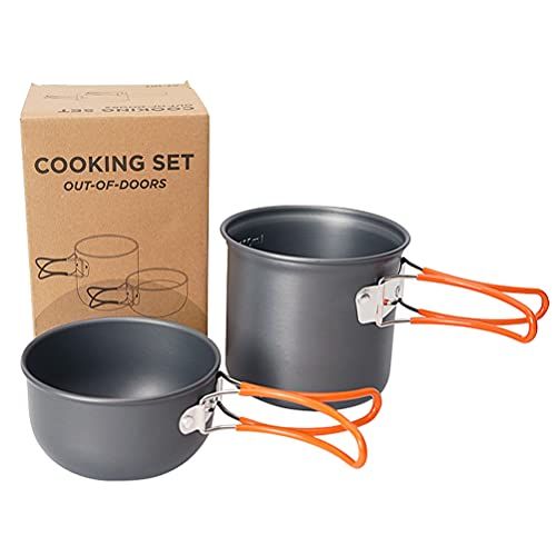  BESPORTBLE 1 Set Aluminium Alloy Camping Pot Folding Handle Outdoor Pot Picnic Cookware Camping Accessories