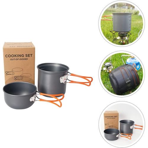  BESPORTBLE 1 Set Aluminium Alloy Camping Pot Folding Handle Outdoor Pot Picnic Cookware Camping Accessories