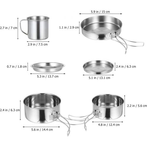  BESPORTBLE 8 Pcs Camping Cookware Kit Backpacking Cooking Set Outdoor Cook Equipment Parts Camping Accessories