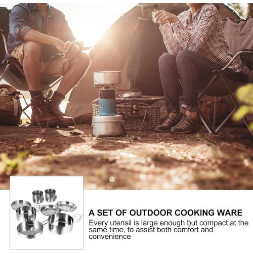  BESPORTBLE 8 Pcs Camping Cookware Kit Backpacking Cooking Set Outdoor Cook Equipment Parts Camping Accessories