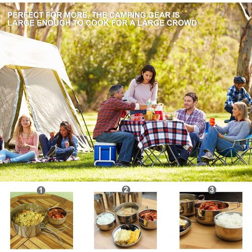  BESPORTBLE 8 Pcs Camping Cookware Kit Backpacking Cooking Set Outdoor Cook Equipment Parts Camping Accessories