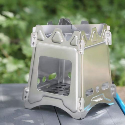  BESPORTBLE 1pc Stainless Steel Wood Burning Camping Stove Cookware Mini Wood Stove Wood Burning Stove for Camping Picnic Outdoor BBQ