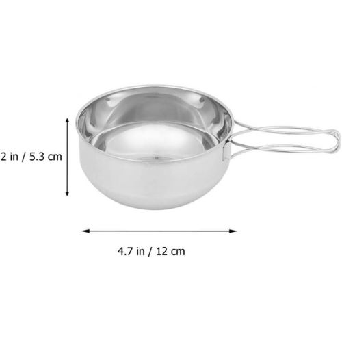  BESPORTBLE 500ML Stainless Steel Cook Pot Outdoor Camping Pot Camping Accessories for Outdoor Camping Hiking (Silver)