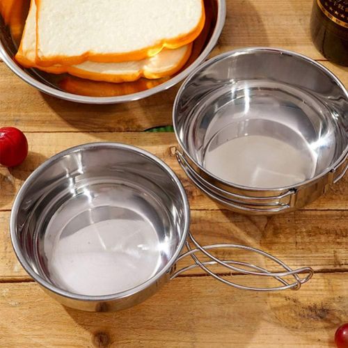  BESPORTBLE 500ML Stainless Steel Cook Pot Outdoor Camping Pot Camping Accessories for Outdoor Camping Hiking (Silver)