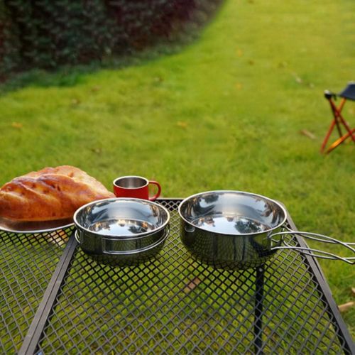  BESPORTBLE 500ML Stainless Steel Cook Pot Outdoor Camping Pot Camping Accessories for Outdoor Camping Hiking (Silver)