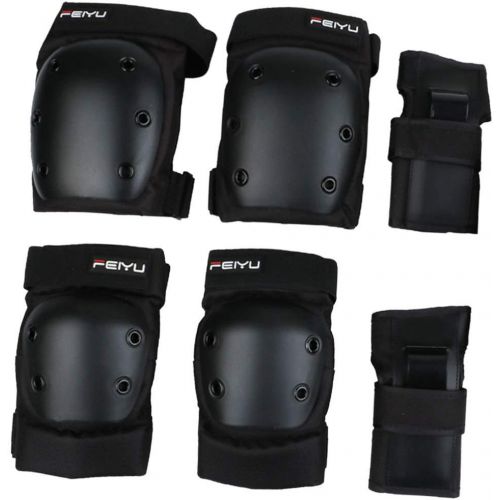  BESPORTBLE 6pcs Protective Knee Pads Gear for Adult Elbow Pads Skateboarding Roller Skating Inline Skate Cycling BMX Bicycle Scootering Wrist Guards Kneecap Black XS